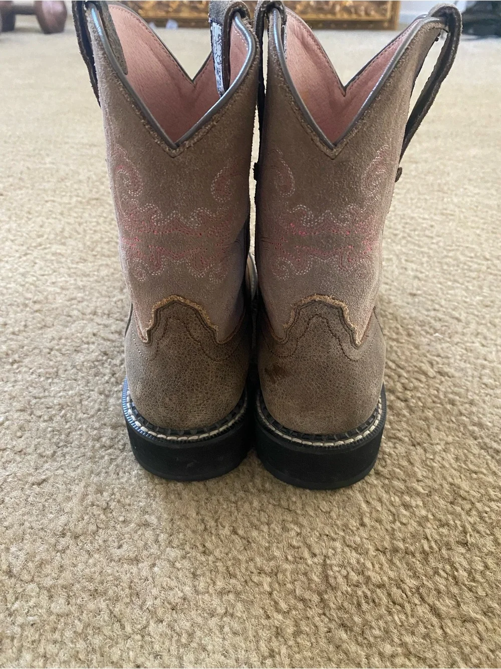 Ariat Fatbaby Western Boots | Pink Embroidered | Women’s 7.5B - Picture 4 of 5
